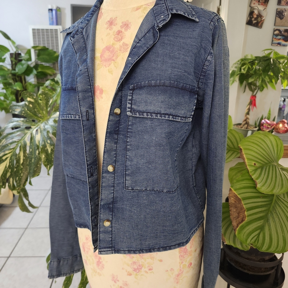 SOLD Style Envy Indigo Denim Button-Down Shirt - Picture 2 of 5